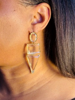 Geometric Trio Crystal Earrings